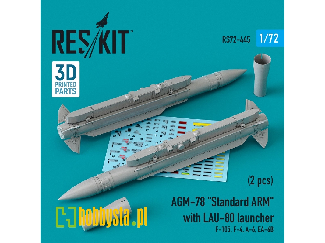 Agm-78 Standard Arm With Lau-80 Launcher (2 Pcs) (F-105, F-4, A-6, Ea-6b) - image 1