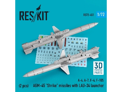 Agm-45 'shrike' Missiles With Lau-34 Launcher (2 Pcs) (A-4, A-7, F-4, F-105) - image 1
