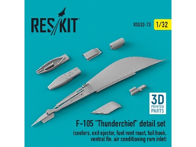 F-105 'thunderchief' Detail Set (Coolers, Exit Ejector, Fuel Vent Mast, Tail Hook, Ventral Fin, Air Conditioning Ram Inlet) - im