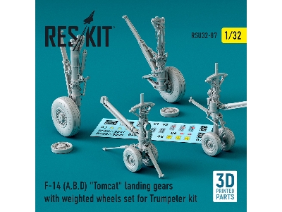 F-14 (A,b,d) Tomcat Landing Gears With Weighted Wheels Set For Trumpeter Kit - image 1