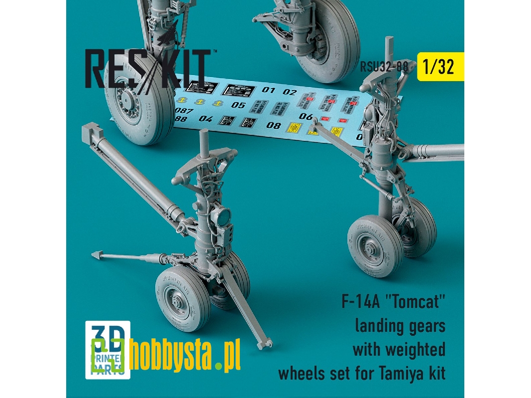 F-14a Tomcat Landing Gears With Weighted Wheels Set For Tamiya Kit - image 1