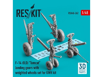 F-14 (B, D) 'tomcat' Landing Gears With Weighted Wheels Set For Gwh Kit - image 1