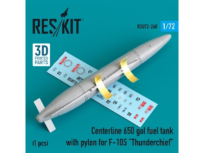 Centerline 650 Gal Fuel Tank With Pylons For F-105 'thunderchief' (1 Pcs) - image 1