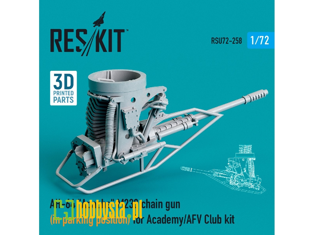 Ah-64 Apache M230 Chain Gun (In Parking Position) For Academy / Afv Club Kit - image 1