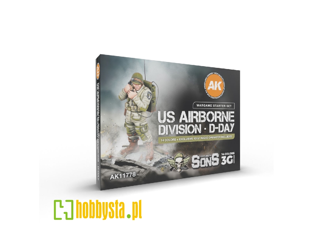 Us Airborne Division, D-day Wargame Starter Set 14 Colors And 1 Figure (Exclusive 101st Radio Operator) - image 1