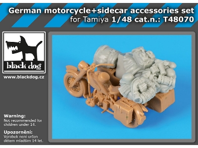 German Motorcycle And Sidecar Accessories Set For Tamiya - image 1