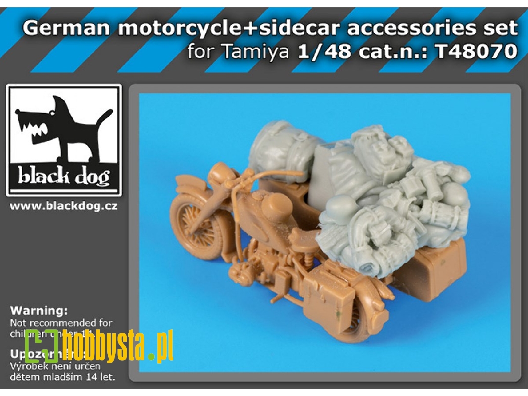 German Motorcycle And Sidecar Accessories Set For Tamiya - image 1