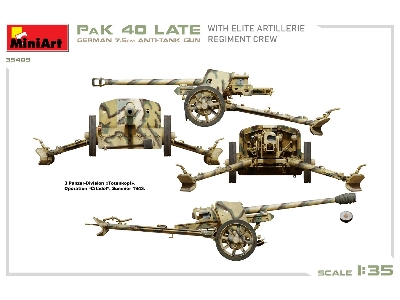 German 7.5cm Anti-tank Gun Pak 40 Late W/elite Artillerie Regiment Crew - image 3