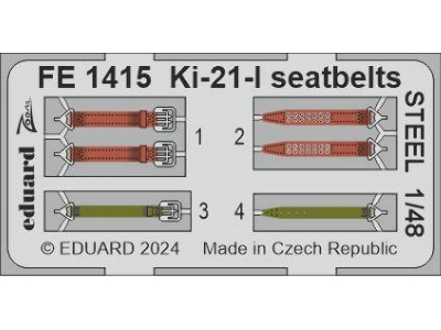 Ki-21-I seatbelts STEEL 1/48 - ICM - image 1