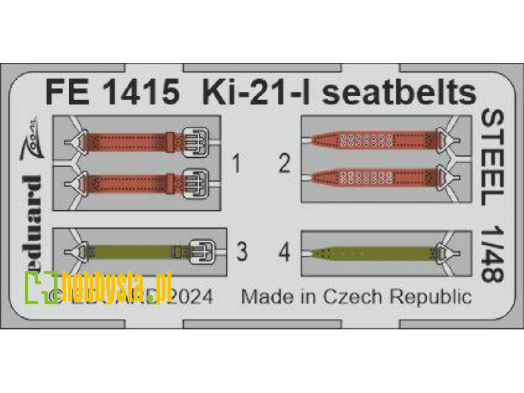 Ki-21-I seatbelts STEEL 1/48 - ICM - image 1