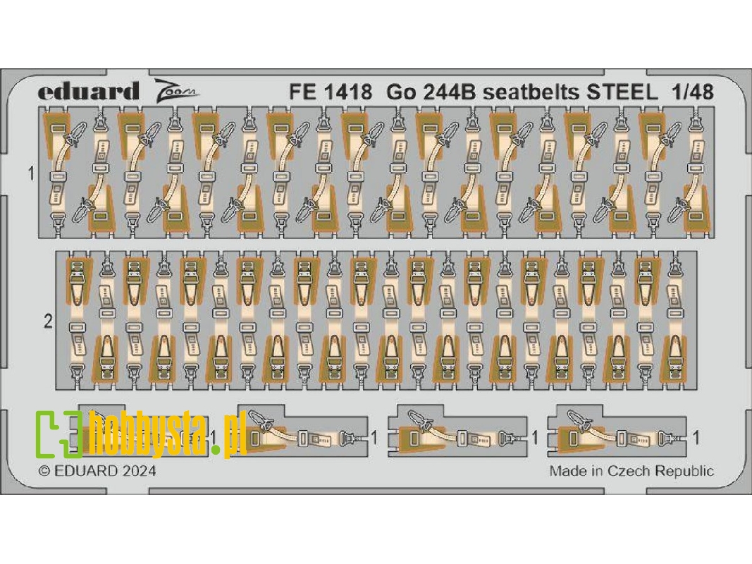 Go 244B seatbelts STEEL 1/48 - ICM - image 1