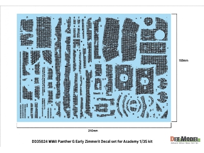 Pz.Kpfw.V Panther Ausf.G Early Zimmerit Coating Decal Set (For Academy) - image 1