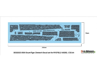 Wwii German Sturmtiger Zimmerit Coating Decal Set (For Rfm) - image 1