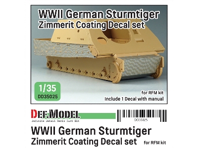Wwii German Sturmtiger Zimmerit Coating Decal Set (For Rfm) - image 2