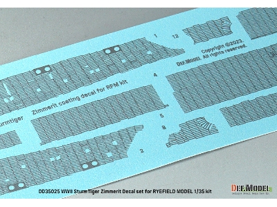 Wwii German Sturmtiger Zimmerit Coating Decal Set (For Rfm) - image 4