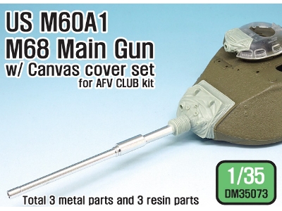 Us M60a1 M68 Main Gun /Canvas Cover Set(For Afv Club 1/35 Kit) - image 1