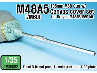 Us M48a5/M60 M68 Main Gun W/ Canvas Cover Set (For Dragon Kit) - image 1