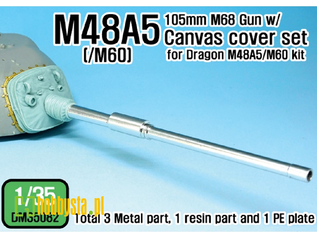 Us M48a5/M60 M68 Main Gun W/ Canvas Cover Set (For Dragon Kit) - image 1