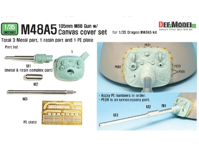 Us M48a5/M60 M68 Main Gun W/ Canvas Cover Set (For Dragon Kit) - image 8