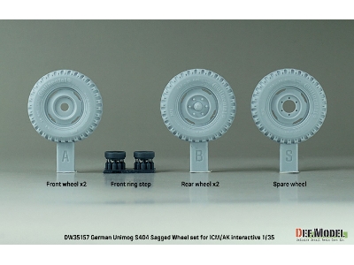 German Unimog S404 Sagged Wheel Set (For Icm, Ak Interactive) - image 3
