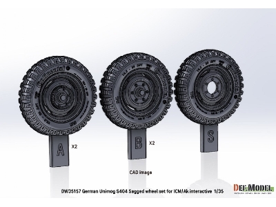 German Unimog S404 Sagged Wheel Set (For Icm, Ak Interactive) - image 6