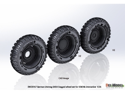 German Unimog S404 Sagged Wheel Set (For Icm, Ak Interactive) - image 8