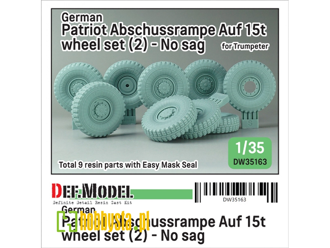German Patriot Abschussrampe Auf 15t Wheel Set (2) - No Sag (For Trumpeter) - image 1
