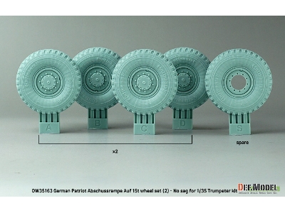 German Patriot Abschussrampe Auf 15t Wheel Set (2) - No Sag (For Trumpeter) - image 3