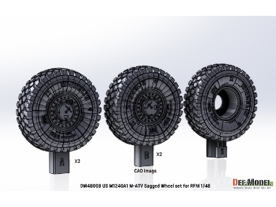 Us M1240a1 M-atv Sagged Wheel Set (For Rfm) - image 6