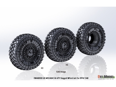 Us M1240a1 M-atv Sagged Wheel Set (For Rfm) - image 7