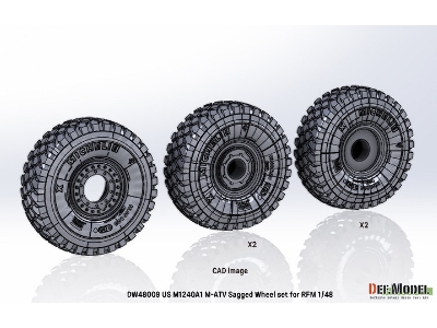 Us M1240a1 M-atv Sagged Wheel Set (For Rfm) - image 8