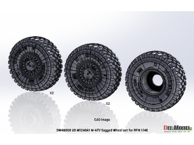 Us M1240a1 M-atv Sagged Wheel Set (For Rfm) - image 9