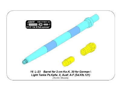 Barrel for 2 cm Kw.K. 30 for German Light Tanks Pz.Kpfw. II, Ausf. A-F (Sd.Kfz.121) - image 16