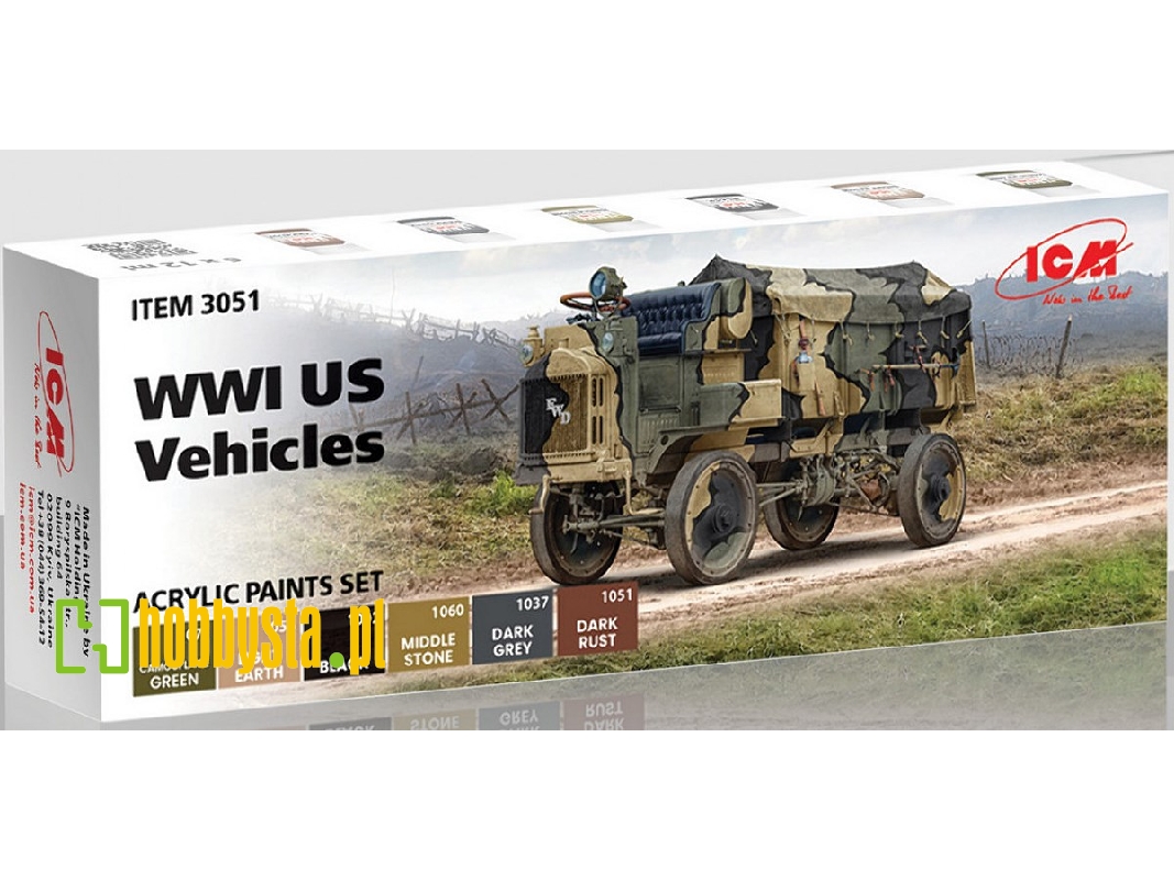 Acrylic Paints Set For WWI Us Vehicles - image 1