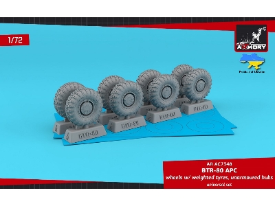 Btr-80 Apc Wheels W/ Weighted Tyres Ki-80nretooled Set - image 1