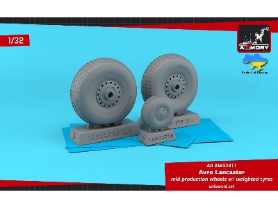 Avro Lancaster Mid Production Wheels With Weighted Tyres - Universal Set - image 1