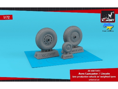 Avro Lancaster / Lincoln Late Production Wheels With Weighted Tyres - Universal Set - image 1