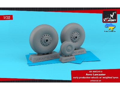 Avro Lancaster Early Production Wheels With Weighted Tyres - Universal Set - image 1