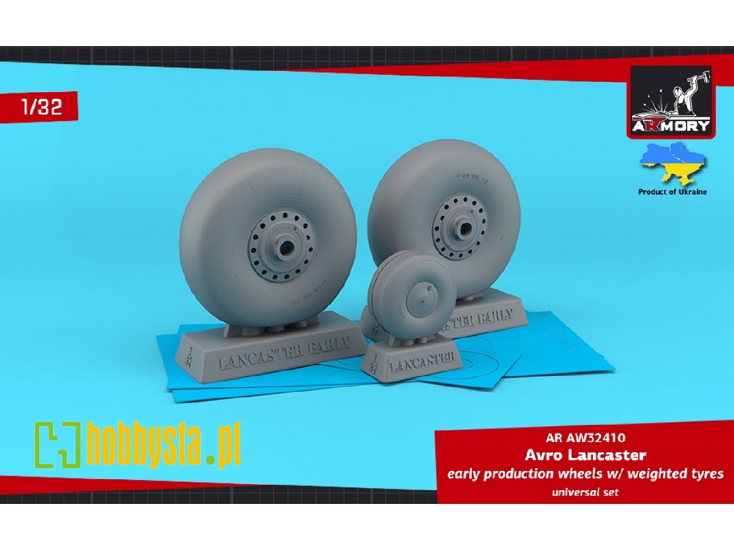 Avro Lancaster Early Production Wheels With Weighted Tyres - Universal Set - image 1