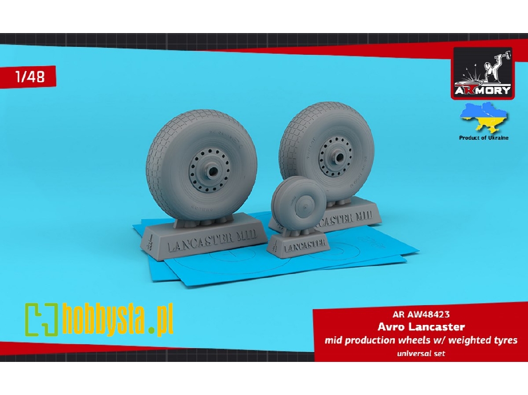 Avro Lancaster Mid Production Wheels With Weighted Tyres - Universal Set - image 1