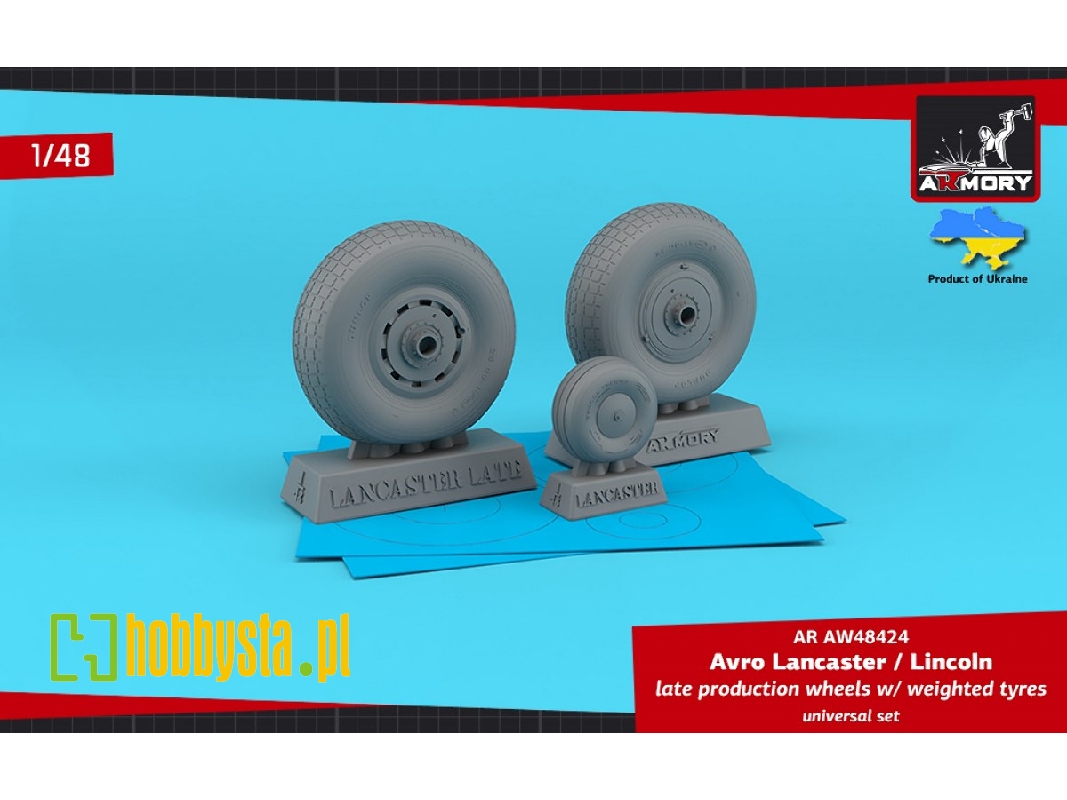 Avro Lancaster / Lincoln Late Production Wheels With Weighted Tyres - Universal Set - image 1