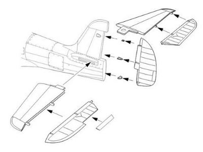 P-39D-Q Airacobra  Control Surfaces set 1/48 for Hasegawa kit - image 2