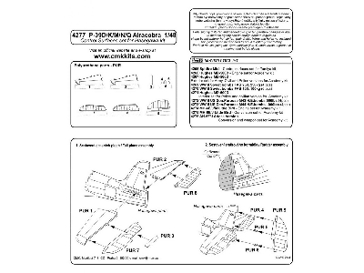 P-39D-Q Airacobra  Control Surfaces set 1/48 for Hasegawa kit - image 4