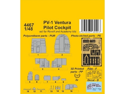 Pv-1 Ventura Pilot Cockpit (For Revell And Academy Kits) - image 1
