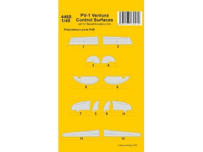 Pv-1 Ventura Control Surfaces (For Revell/Academy) - image 1