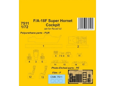 F/A-18f Super Hornet Cockpit (Set For Revell Kit) - image 1