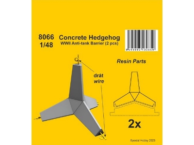 Concrete Hedgehog Wwii Anti-tank Barrier (2 Pcs) - image 1