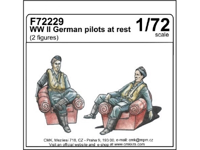 WW II German pilots at rest (2 fig) 1/72 - image 1