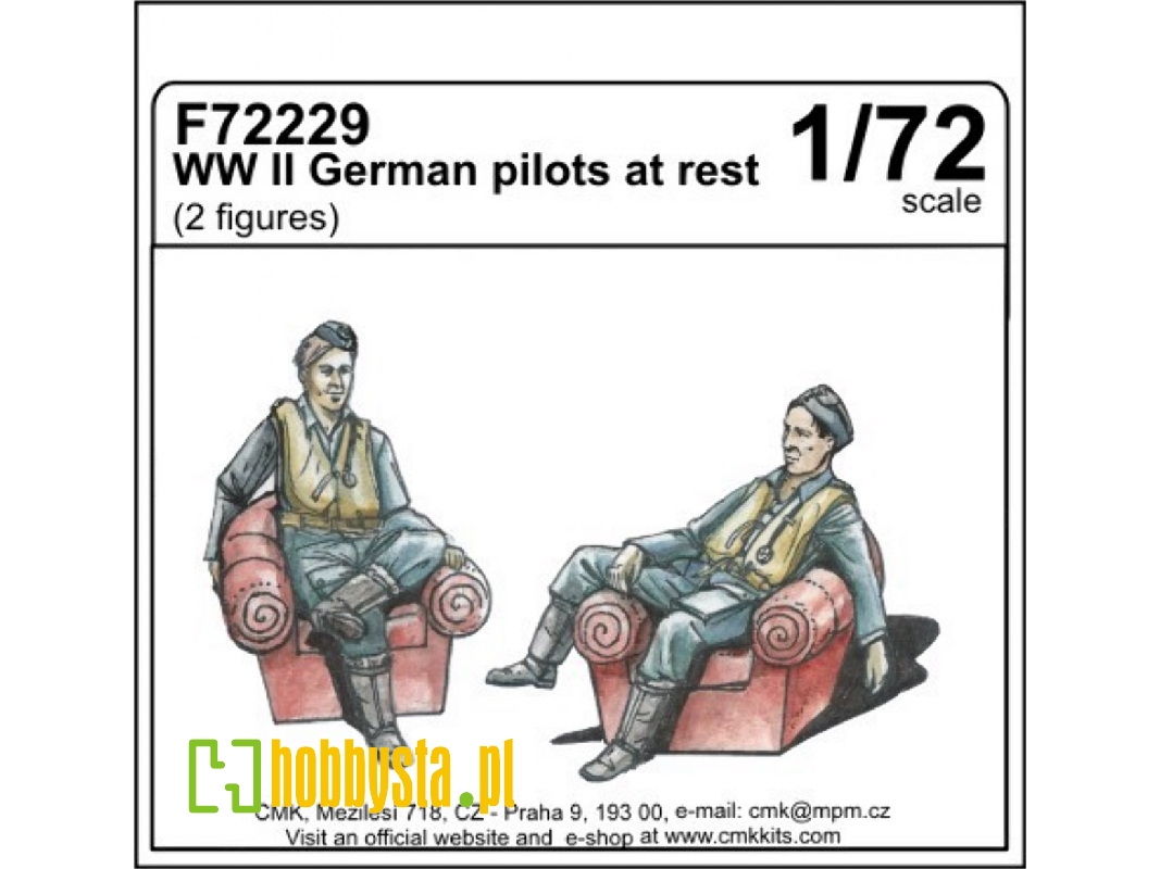 WW II German pilots at rest (2 fig) 1/72 - image 1
