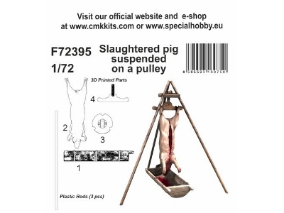 Slaughtered Pig Suspended On A Pulley - image 1